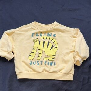 Zara kids Yellow Sweatshirt with Tiger Graphic size 3 years
